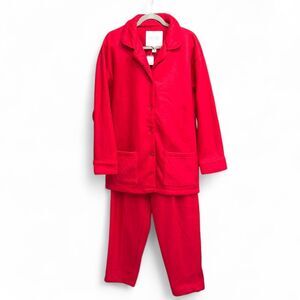 Dead stock Vintage Erika Taylor Red Fleece Pajama Set  size L